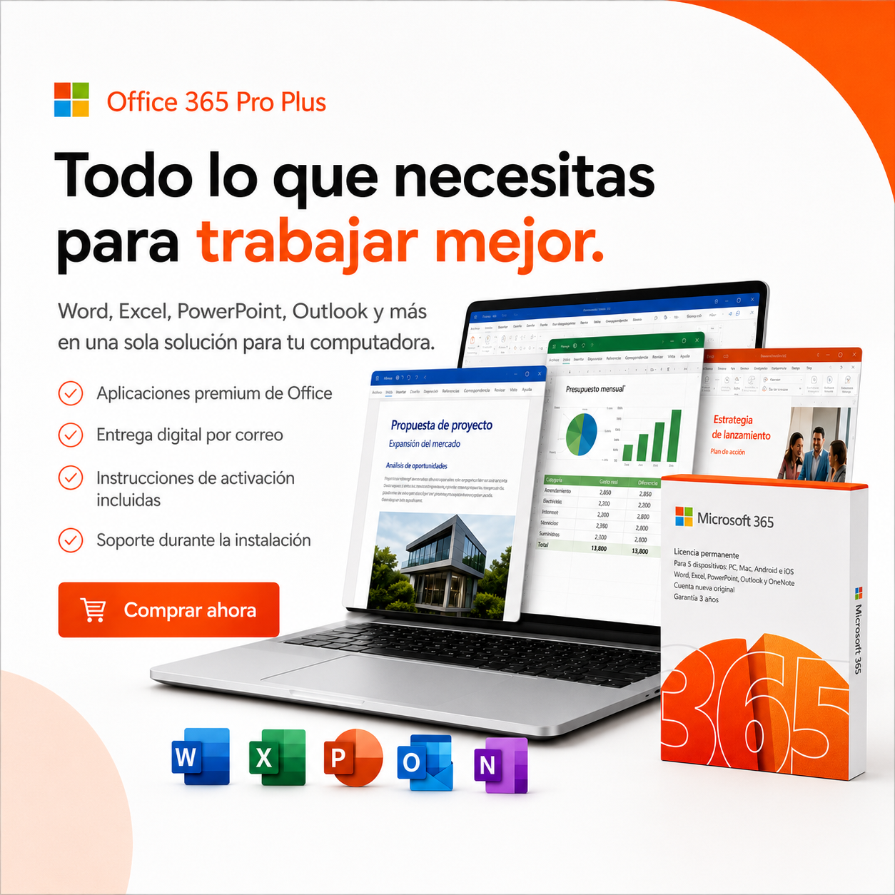 Office 365 Pro Plus Original | 5 Usuarios | KeySoft