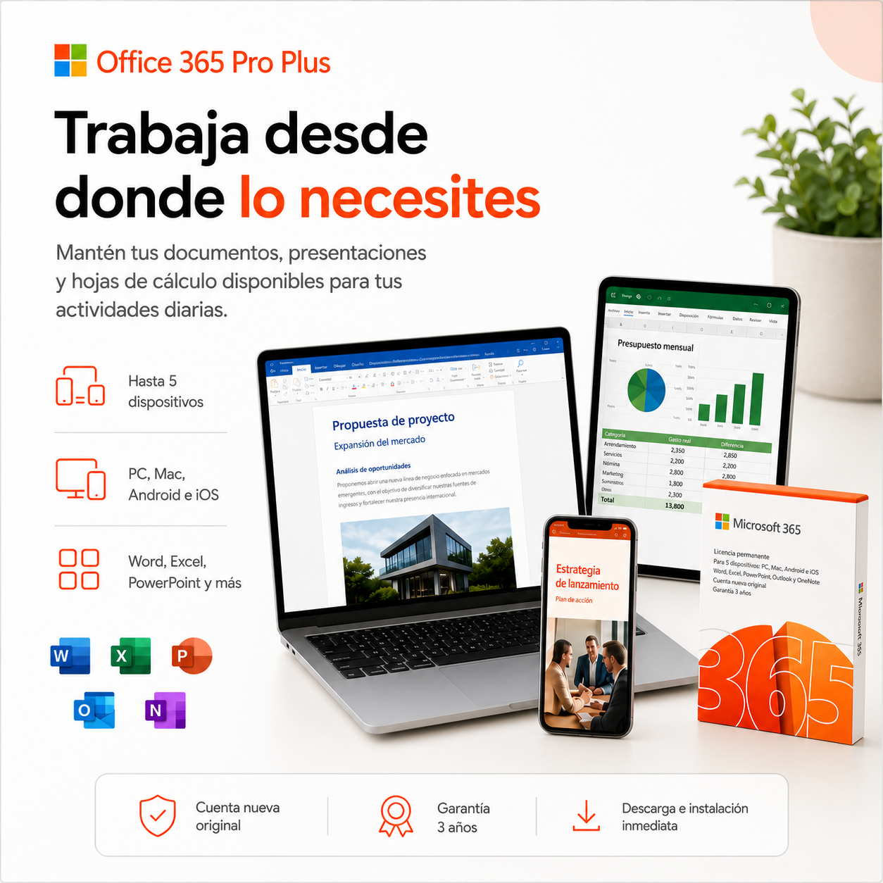 Office 365 Pro Plus Original | 5 Usuarios | KeySoft