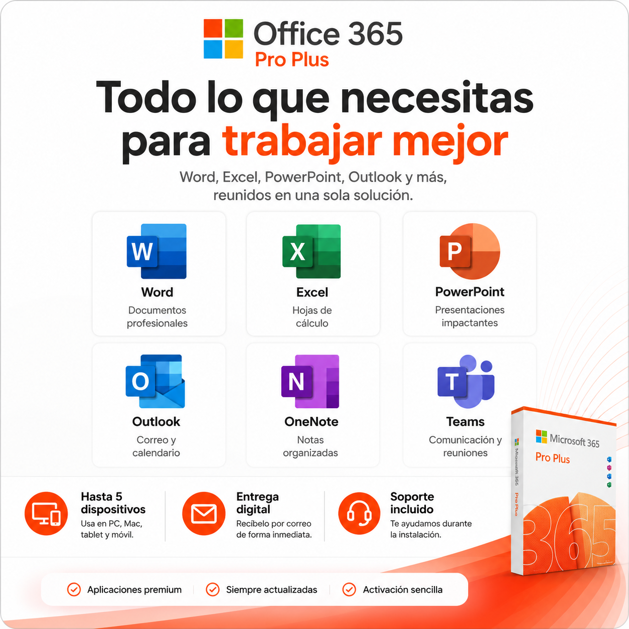 Office 365 Pro Plus Original | 5 Usuarios | KeySoft